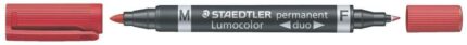 Staedtler Lumocolor 348 Pennarello permanente a doppia punta - Asciugatura rapida - Colore rosso
