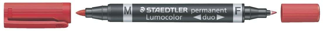 Staedtler Lumocolor 348 Pennarello permanente a doppia punta - Asciugatura rapida - Colore rosso