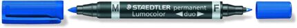 Staedtler Lumocolor 348 Pennarello permanente a doppia punta - Asciugatura rapida - Colore blu