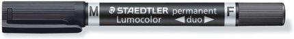 Staedtler Lumocolor 348 Pennarello permanente a doppia punta M e F - Asciugatura rapida - Colore nero