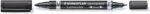 Staedtler Lumocolor 348 Pennarello permanente a doppia punta M e F - Asciugatura rapida - Colore nero - immagine 2