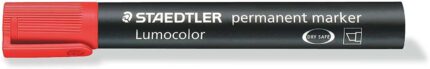 Staedtler Lumocolor 350 Pennarello indelebile - Punta smussata 2-5 mm circa - Inchiostro a base alcolica - Asciugatura rapida - Colore rosso