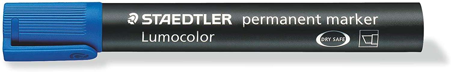 Staedtler Lumocolor 350 Pennarello permanente - Punta smussata 2-5 mm circa - Inchiostro a base alcolica - Asciugatura rapida - Colore blu