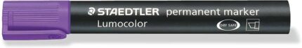 Staedtler Lumocolor 350 Pennarello permanente - Punta smussata 2-5 mm circa - Inchiostro a base di alcool - Asciugatura rapida - Colore viola