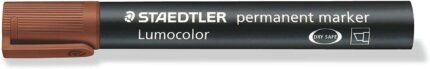 Staedtler Lumocolor 350 Pennarello permanente - Punta smussata 2-5 mm circa - Inchiostro a base di alcool - Asciugatura rapida - Colore marrone