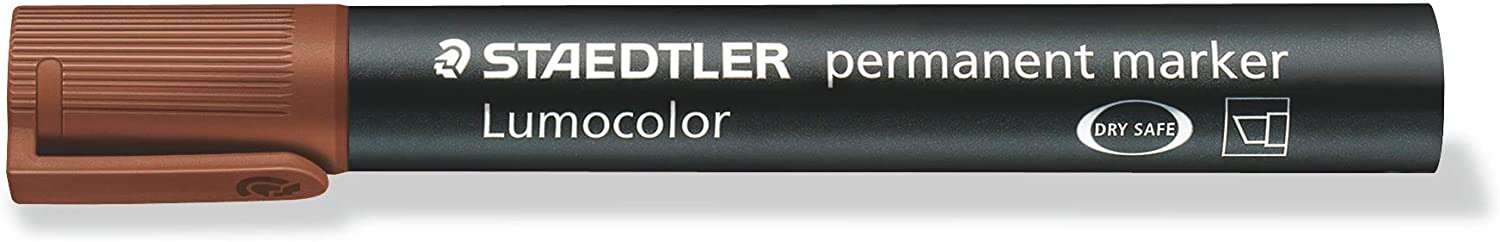 Staedtler Lumocolor 350 Pennarello permanente - Punta smussata 2-5 mm circa - Inchiostro a base di alcool - Asciugatura rapida - Colore marrone