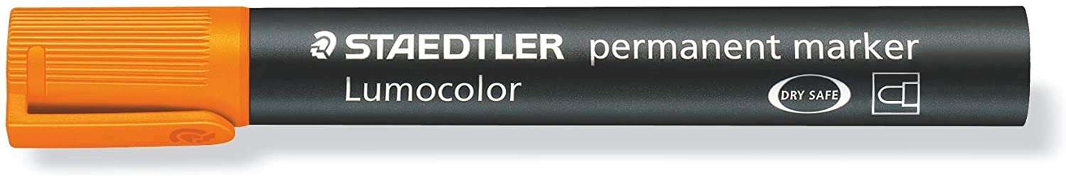 Staedtler Lumocolor 352 Pennarello permanente - Punta tonda - Tratto di circa 2 mm - Cappuccio con clip - Asciugatura rapida - Colore arancione