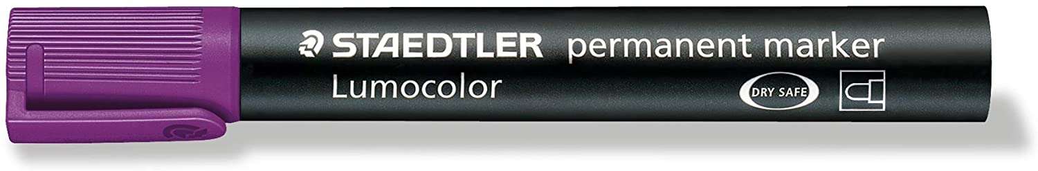 Staedtler Lumocolor 352 Pennarello permanente - Punta tonda - Tratto di circa 2 mm - Cappuccio con clip - Asciugatura rapida - Colore viola