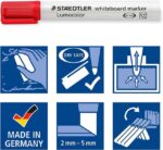 Staedtler Lumocolor 351 Pennarello per lavagna bianca - Punta smussata 2 - 5 mm circa - Asciugatura rapida - Colore rosso - immagine 3