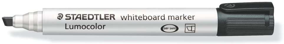 Staedtler Lumocolor 351 Pennarello per lavagna bianca - Punta smussata 2 - 5 mm circa - Asciugatura rapida - Colore nero