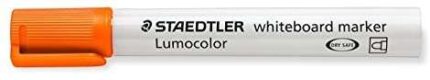 Staedtler Lumocolor 351 Pennarello per lavagna bianca - Punta tonda - Tratto 2 mm - Cappuccio con clip - Colore arancione