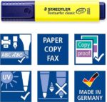 Staedtler Textsurfer Classic 364 Confezione da 4 evidenziatori fluorescenti - Asciugatura rapida - Tratto 1 - 5 mm circa - Colori assortiti - immagine 3