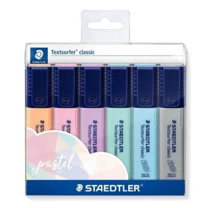Staedtler Textsurfer Classic 364 Confezione da 6 evidenziatori fluorescenti - Asciugatura rapida - Tratto 1 - 5 mm circa - Colori pastello assortiti