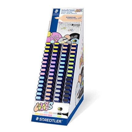 Staedtler Textsurfer Classic 364 Espositore da 60 pennarelli fluorescenti - Punta smussata da 1 a 5 mm circa - Asciugatura rapida - Colori assortiti