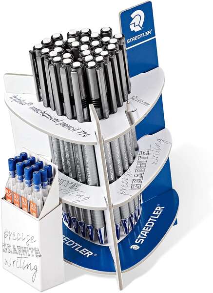Staedtler Triplus Micro 774 Espositore con 30 portamine + 12 tubetti di mine Mars Micro 250 05-HB
