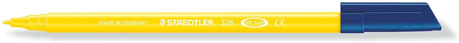 Staedtler Noris 326 Pennarello a punta fine - Tratto 1 mm circa - Inchiostro a base d'acqua - Colore giallo