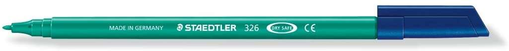 Staedtler Noris 326 Pennarello a punta fine - Tratto circa 1 mm - Inchiostro a base d'acqua - Colore verde