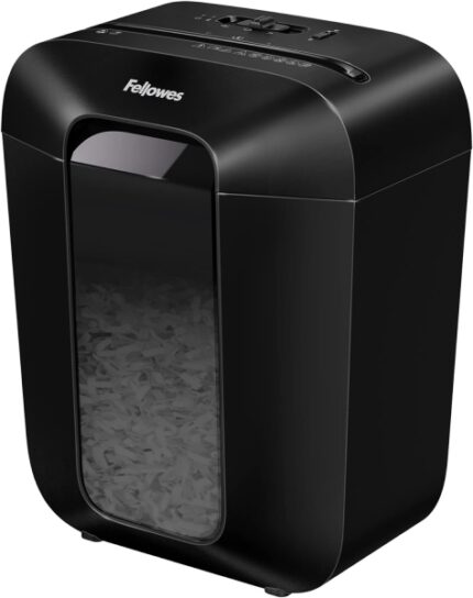 Fellowes LX50 Distruggidocumenti manuale a taglio in particelle P-4 - Distrugge fino a 9 fogli alla volta - Capacità del cestino 17 L - Colore nero