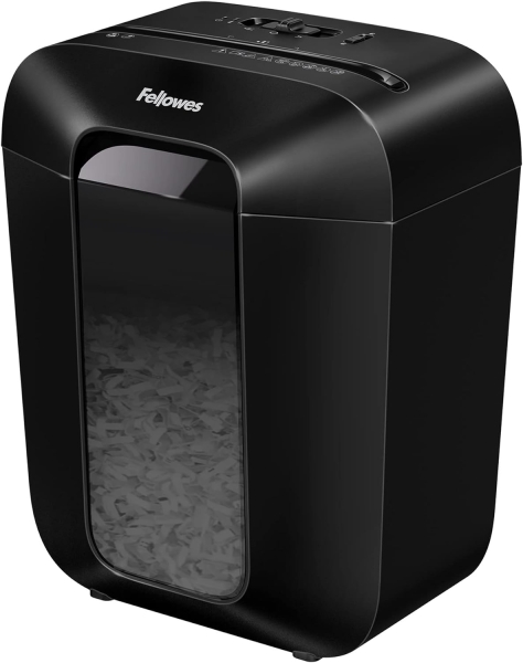 Fellowes LX50 Distruggidocumenti manuale a taglio in particelle P-4 - Distrugge fino a 9 fogli alla volta - Capacità del cestino 17 L - Colore nero