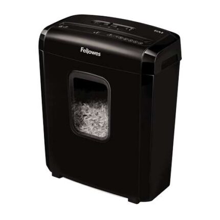 Fellowes 6M Distruggidocumenti manuale a taglio fine P-4 - Distrugge fino a 6 fogli - Cestino da 13 L - Colore nero