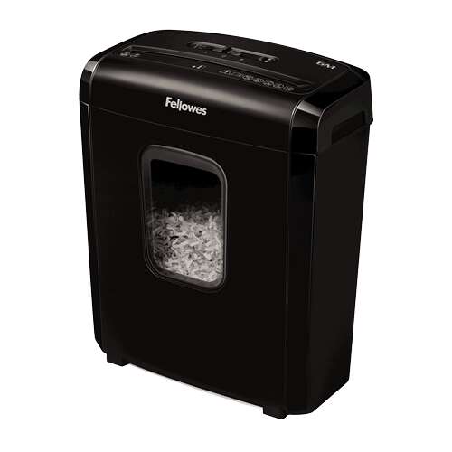 Fellowes 6M Distruggidocumenti manuale a taglio fine P-4 - Distrugge fino a 6 fogli - Cestino da 13 L - Colore nero