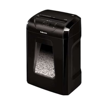 Fellowes 12C Distruggidocumenti manuale a taglio in particelle P-4 - Distrugge fino a 12 fogli - Capacità del cestino 19 L - Distrugge graffette e carte - Colore nero