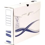 Fellowes Bankers Box Basic Confezione da 25 scatole per archiviazione Definitiva A4+ 80 mm - Assemblaggio manuale - Cartone riciclato Certificazione FSC