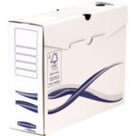 Fellowes Bankers Box Basic Confezione da 25 scatole per archiviazione definitiva A4+ 100 mm - Assemblaggio manuale - Cartone riciclato Certificazione FSC