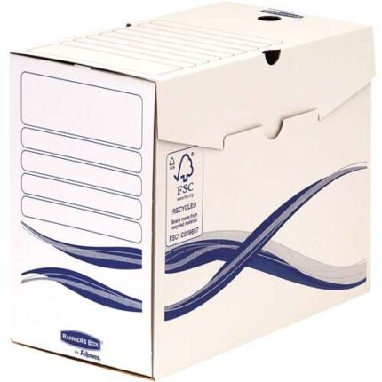 Fellowes Bankers Box Basic Confezione da 25 scatole per archiviazione Definitiva A4+ 150 mm - Assemblaggio manuale - Cartone riciclato Certificazione FSC