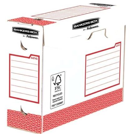Fellowes Bankers Box Basic Confezione da 20 scatole per archiviazione Definitiva A4+ 100 mm - Extra resistente - Assemblaggio manuale - Cartone riciclato Certificazione FSC