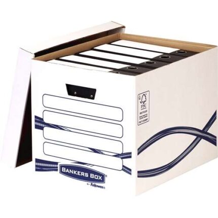 Fellowes Bankers Box Basic Maxi Contenitore per archiviazione - Montaggio manuale - Cartone riciclato Certificazione FSC - Dimensioni interne 32x33x41 cm