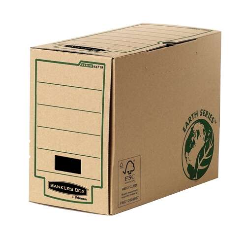 Fellowes Bankers Box Earth Scatola per archiviazione definitiva Folio 150 mm - Montaggio manuale - Cartone riciclato Certificazione FSC - Colore marrone