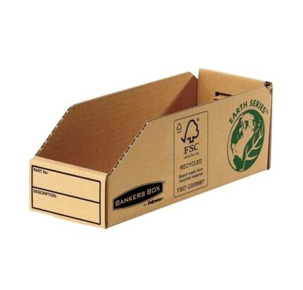Fellowes Bankers Box Earth Vassoio in cartone 98 mm - Montaggio manuale - Cartone riciclato Certificazione FSC - Colore marrone