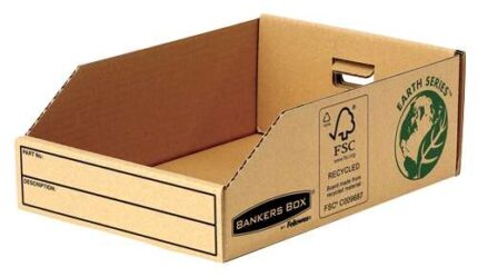 Fellowes Bankers Box Earth Vassoio in cartone 200 mm - Montaggio manuale - Cartone riciclato Certificazione FSC - Colore marrone