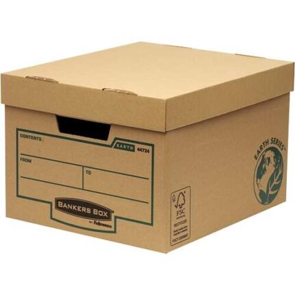 Fellowes Bankers Box Earth Contenitore per archiviazione - Montaggio manuale - Cartone riciclato Certificazione FSC - Colore Marrone
