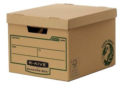 Fellowes Bankers Box Earth Contenitore per archiviazione - Montaggio manuale - Cartone riciclato Certificazione FSC - Colore Marrone