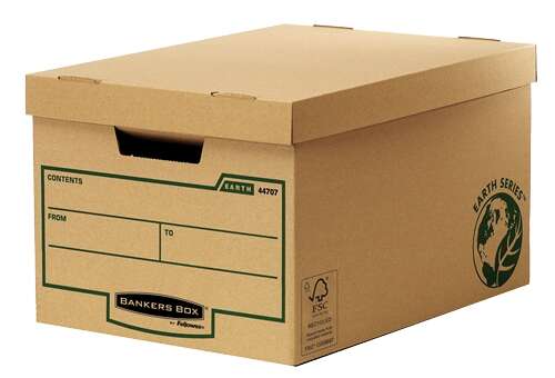 Fellowes Bankers Box Earth Maxi Contenitore per archiviazione - Montaggio manuale - Cartone riciclato Certificazione FSC - Colore Marrone