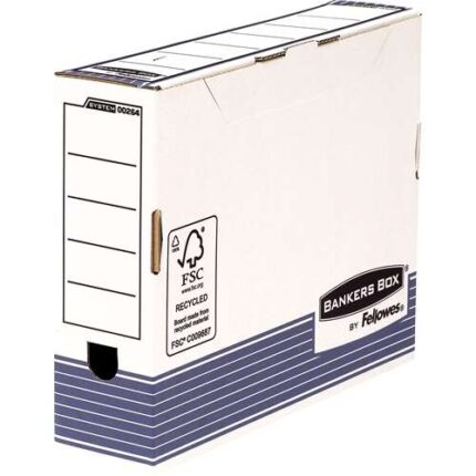 Fellowes Bankers Box Scatola per archiviazione definitiva 80 mm A4 - Montaggio automatico Fastfold - Cartone riciclato Certificazione FSC