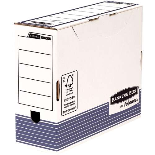 Fellowes Bankers Box Scatola per archiviazione definitiva 100 mm A4 - Montaggio automatico Fastfold - Cartone riciclato Certificazione FSC