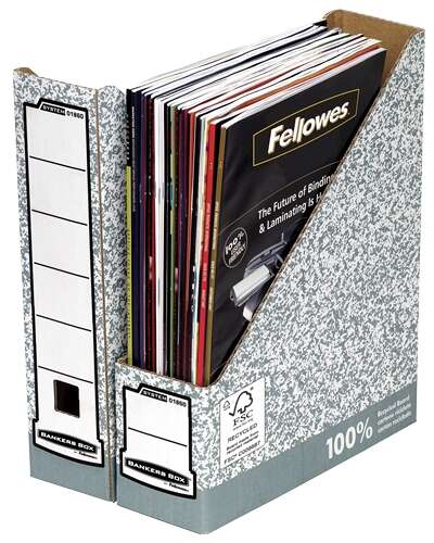 Fellowes Bankers Box Portariviste A4 80 mm - Montaggio manuale - Cartone riciclato Certificazione FSC - Colore Grigio