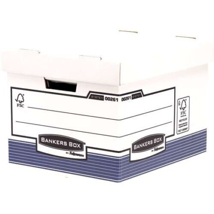 Fellowes Bankers Box Contenitore per archiviazione - Montaggio automatico Fastfold - Cartone riciclato Certificazione FSC