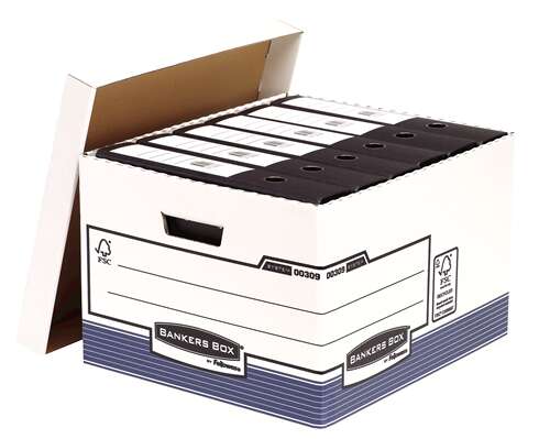 Fellowes Bankers Box Contenitore per documenti in formato Folio - Rilegatura automatica Fastfold - Cartone riciclato Certificazione FSC