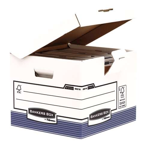 Fellowes Bankers Box Contenitore per archiviazione - Coperchio fisso - Montaggio automatico Fastfold - Cartone riciclato Certificazione FSC