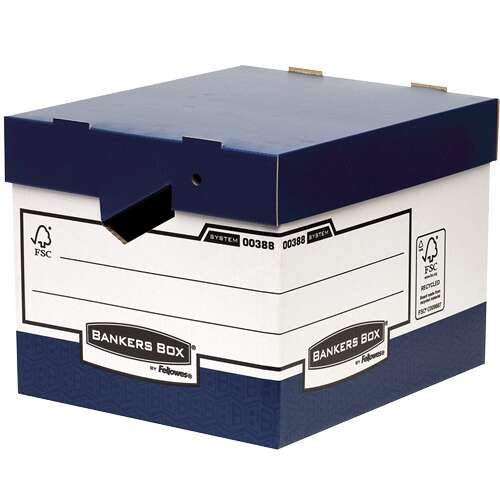 Fellowes Bankers Box Contenitore per archiviazione con manici ergonomici Ergo Box - Montaggio automatico Fastfold - Cartone riciclato Certificazione FSC Fellowes Bankers Box Contenitore per archiviazione con manici ergonomici Ergo Box - Montaggio automatico Fastfold - Cartone riciclato Certificazione FSC