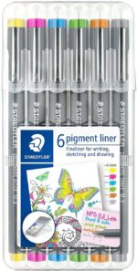 Staedtler Pigment Liner 308 Confezione da 6 pennarelli calibrati - Tratto 0