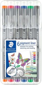 Staedtler Pigment Liner 308 Confezione da 6 pennarelli calibrati - Tratto 0