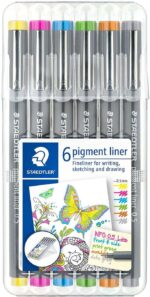 Staedtler Pigment Liner 308 Confezione da 6 pennarelli calibrati - Tratto 0