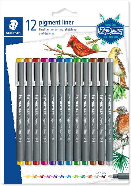 Staedtler Pigment Liner 308 Confezione da 12 pennarelli calibrati - Tratto 0