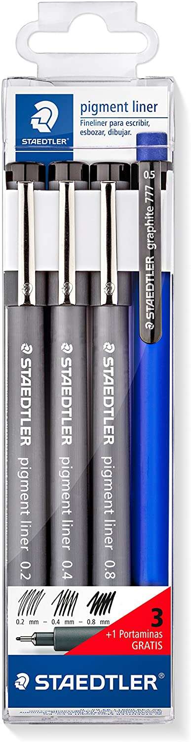 Staedtler Pigment Liner 308 Confezione da 3 pennarelli calibrati 0