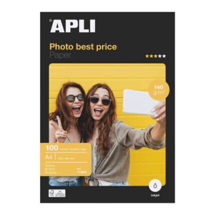 Apli Carta fotografica Bestprice A4 140 g - Finitura lucida - 100 fogli